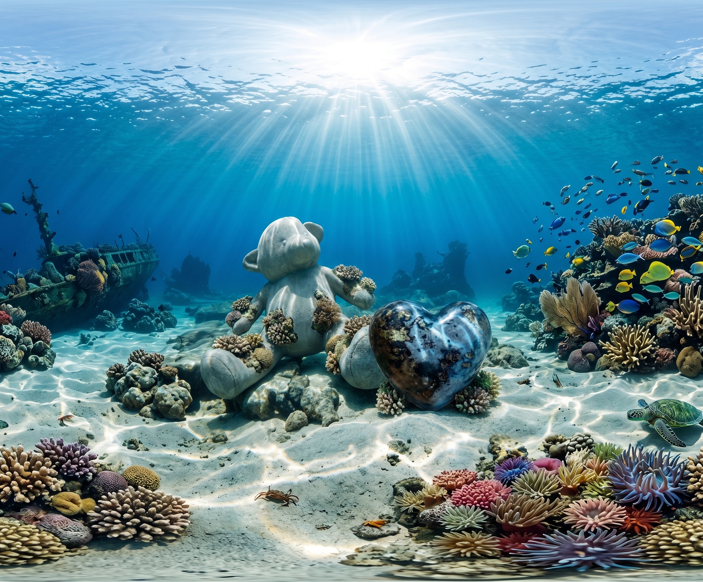 Bear Reef and Heart Reef Underwater Panorama
